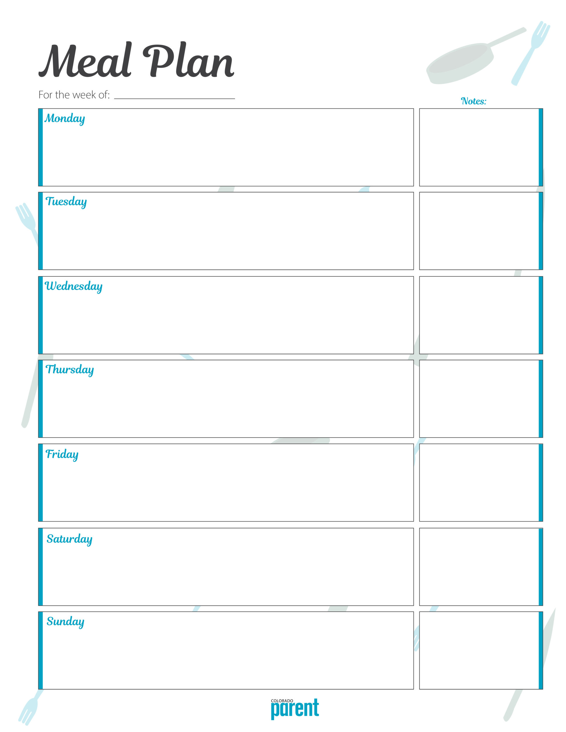 80 Free Meal Planning Templates 10