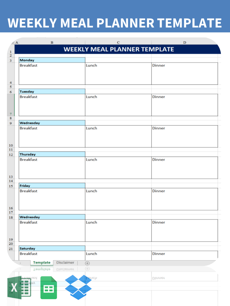 80 Free Meal Planning Templates 14