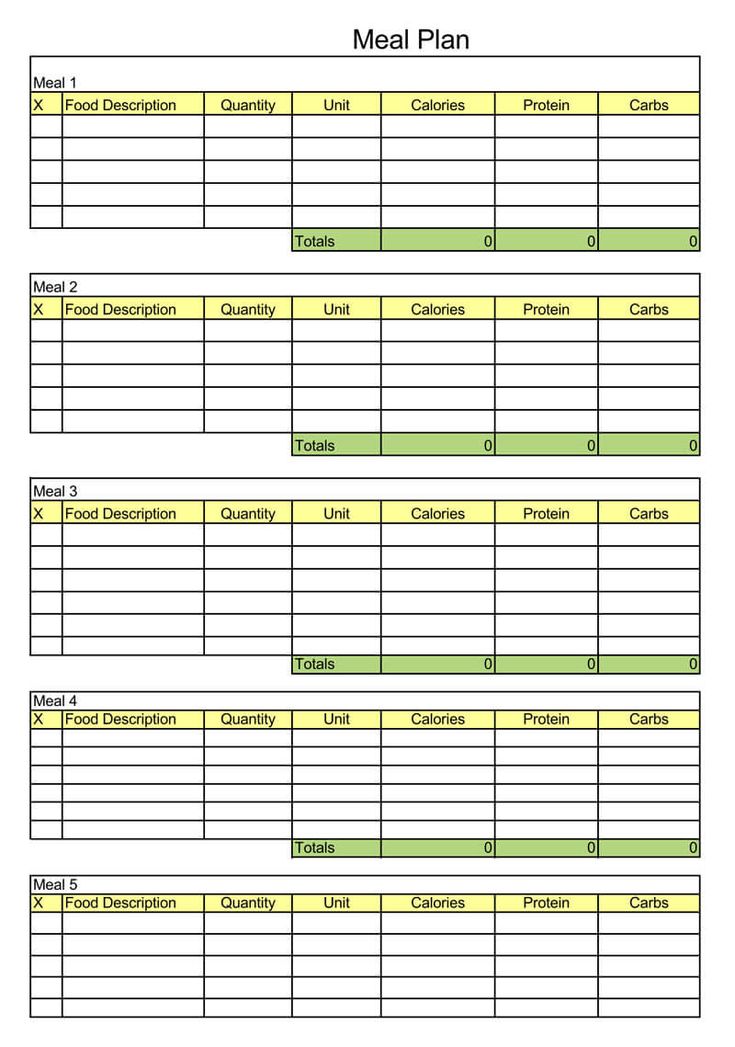 80 Free Meal Planning Templates 15