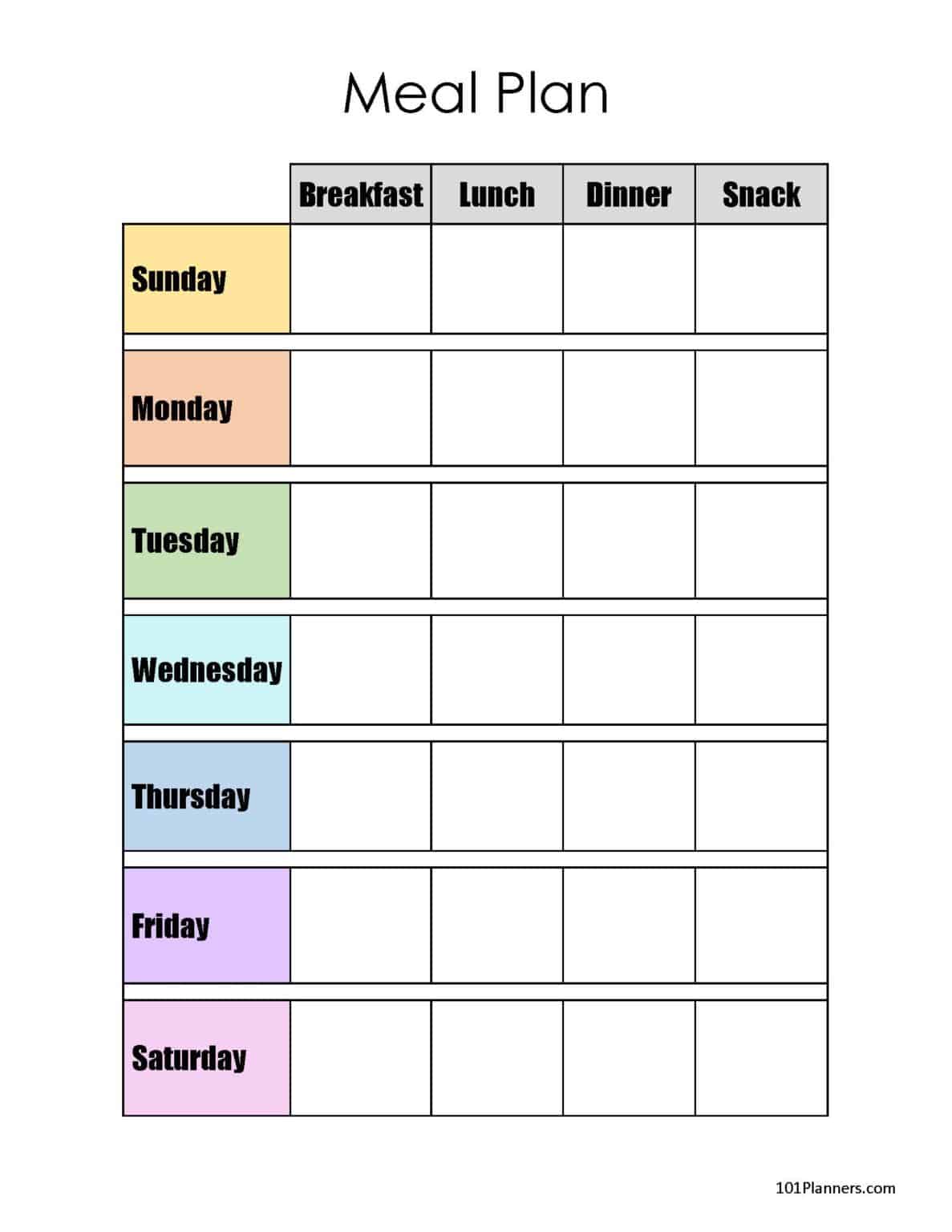 80 Free Meal Planning Templates 17