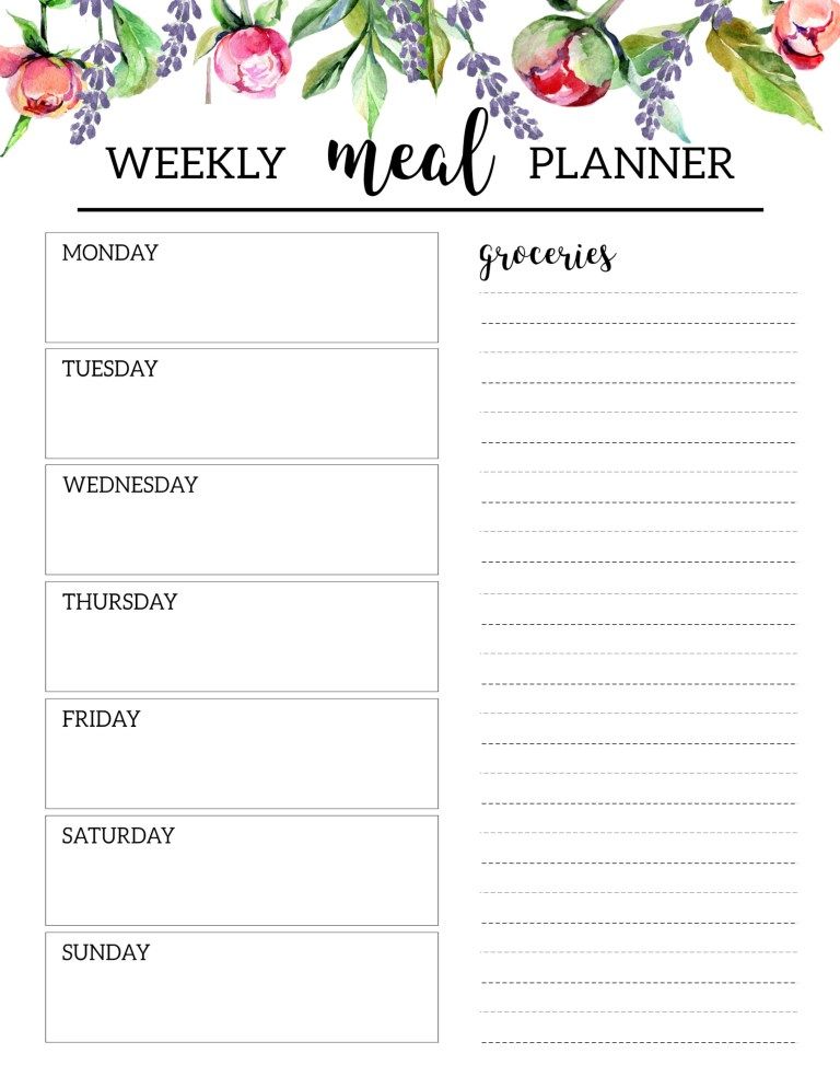 80 Free Meal Planning Templates 21