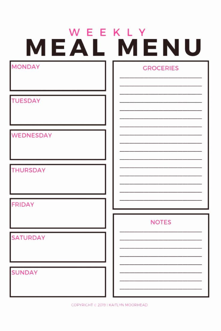 80 Free Meal Planning Templates 24