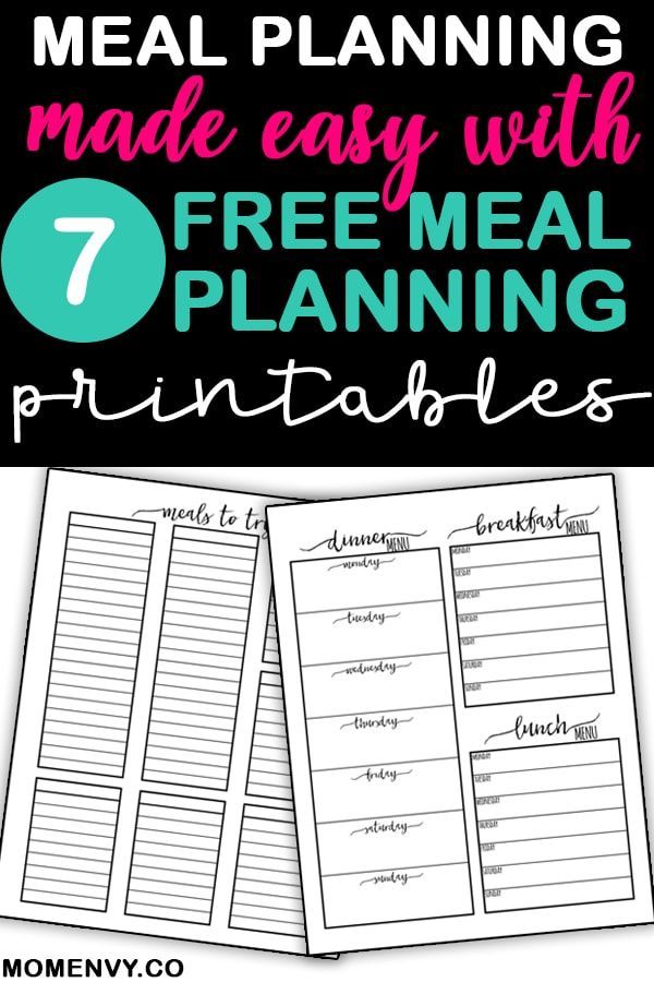 80 Free Meal Planning Templates 28