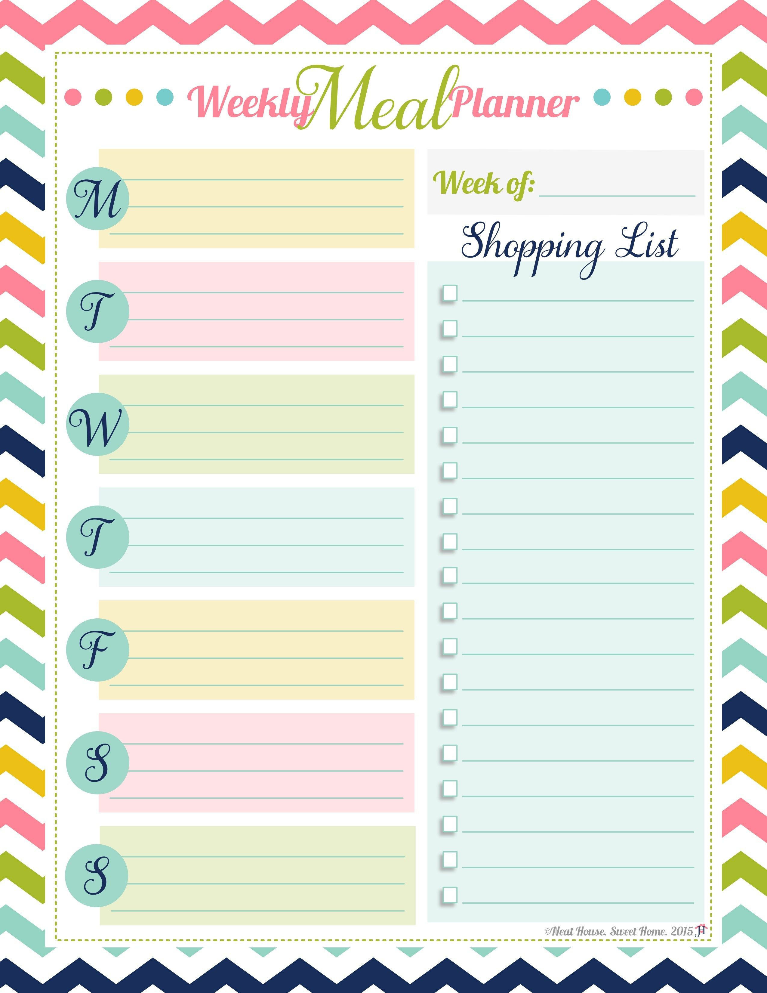 80 Free Meal Planning Templates 34