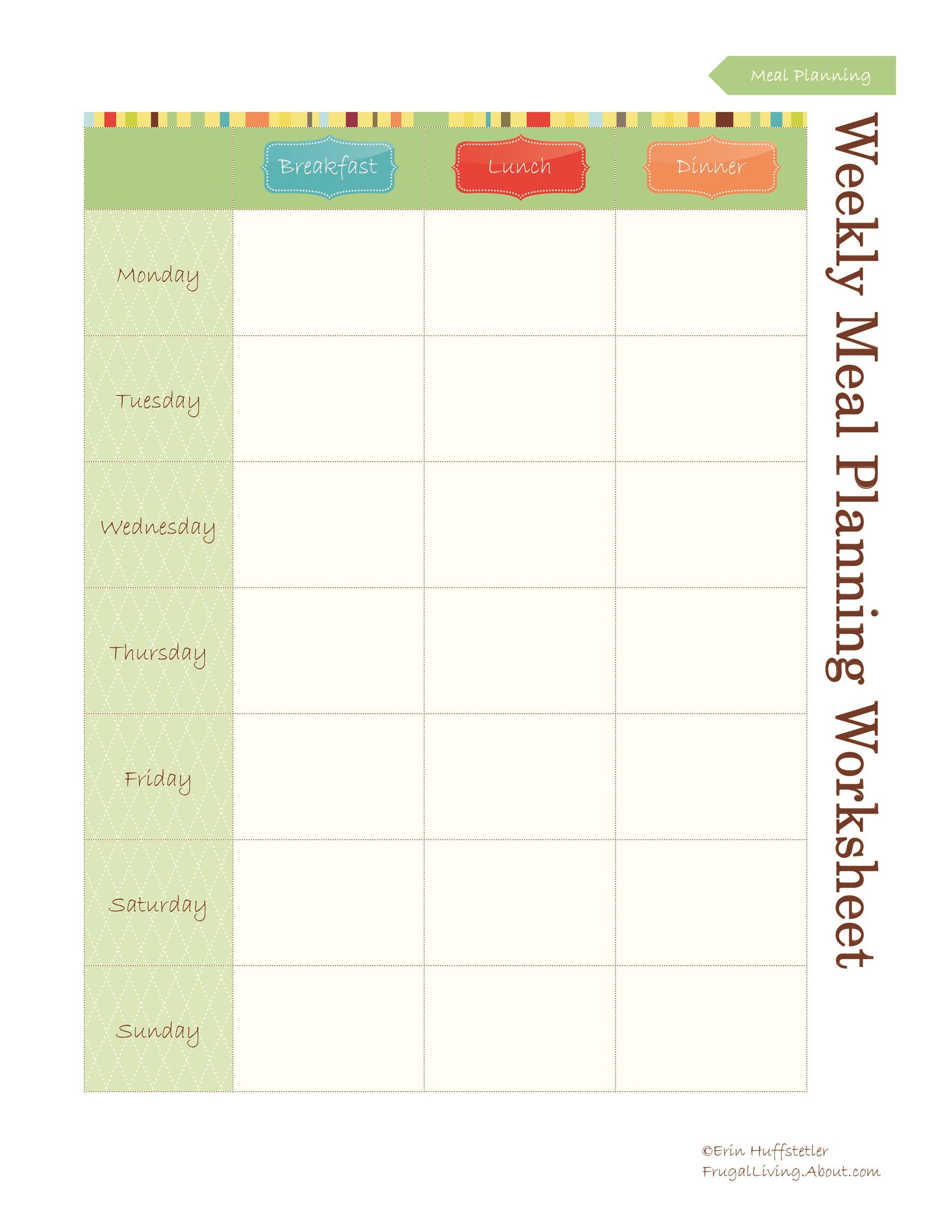 80 Free Meal Planning Templates 4