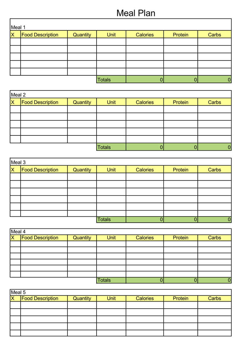 80 Free Meal Planning Templates 41