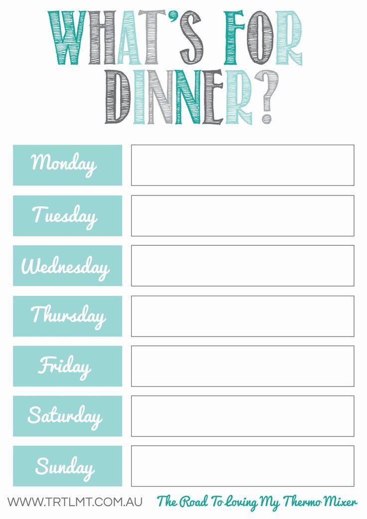 80 Free Meal Planning Templates 42