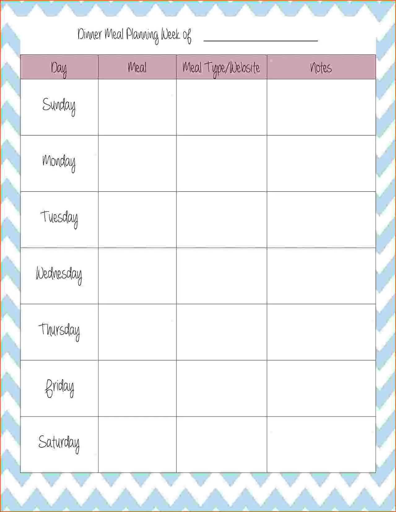 80 Free Meal Planning Templates 44