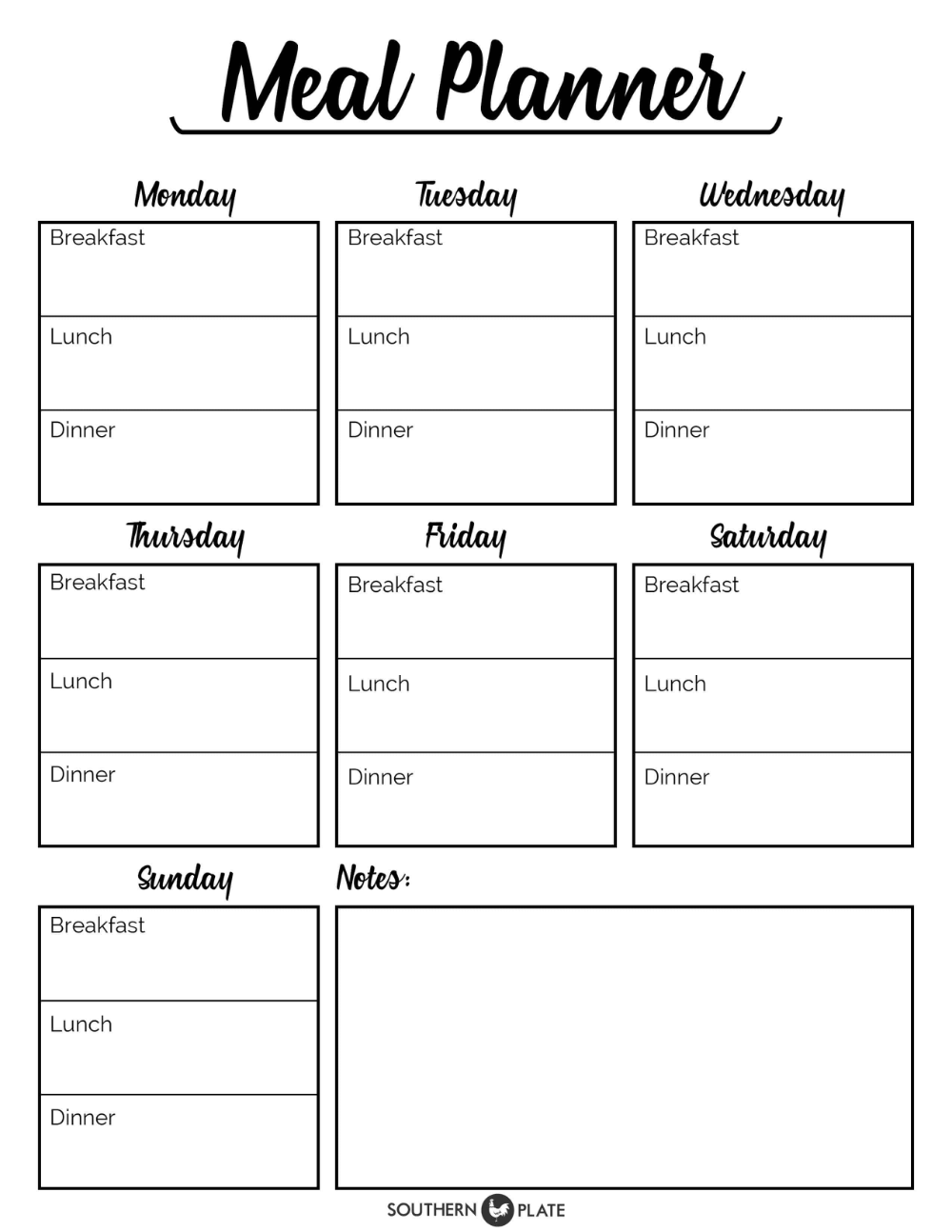 80 Free Meal Planning Templates 45