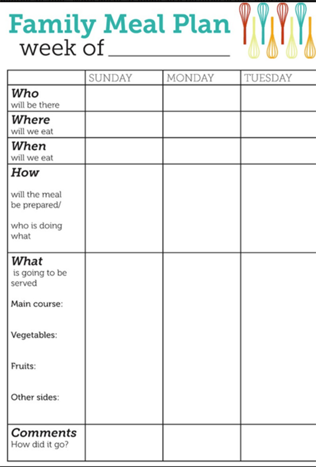 80 Free Meal Planning Templates 50