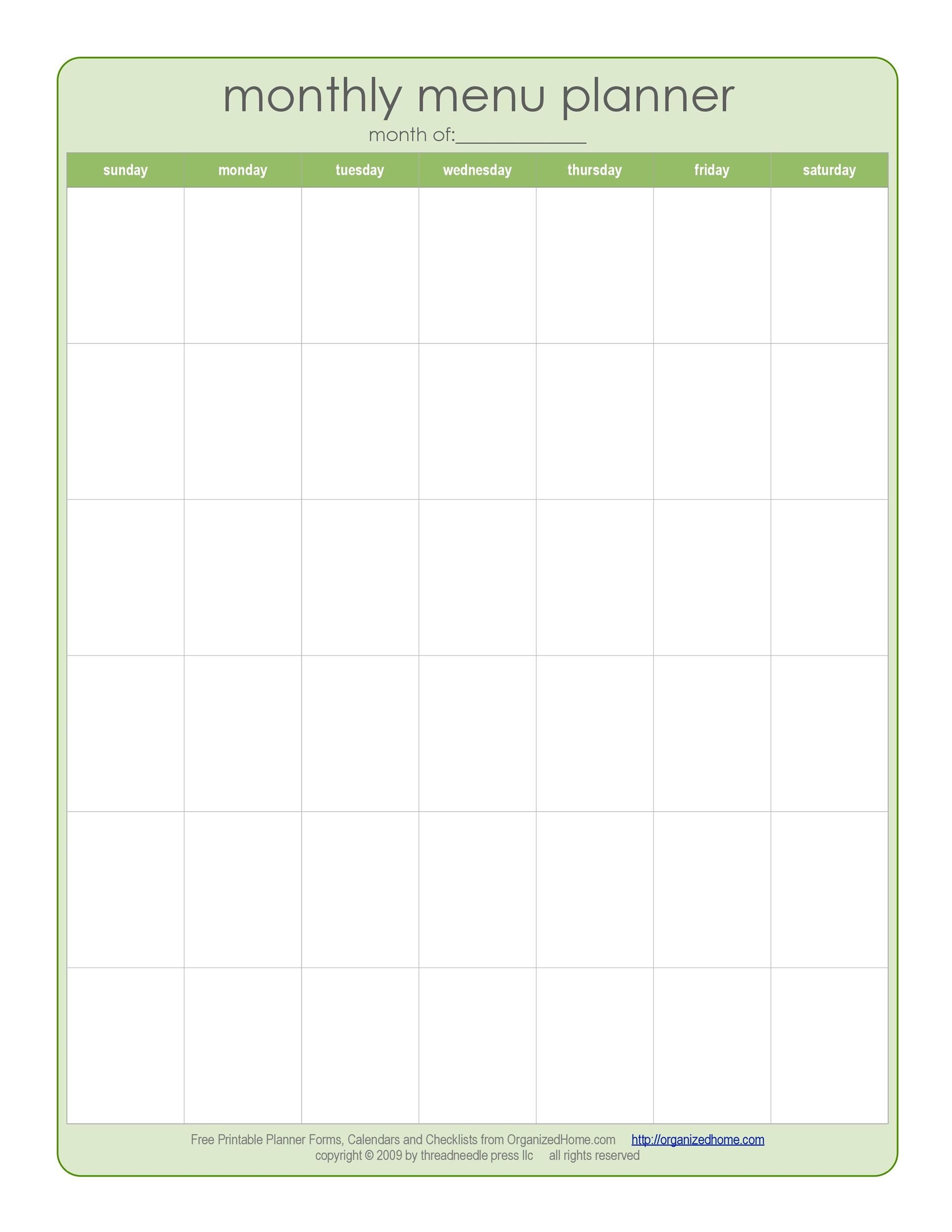 80 Free Meal Planning Templates 52