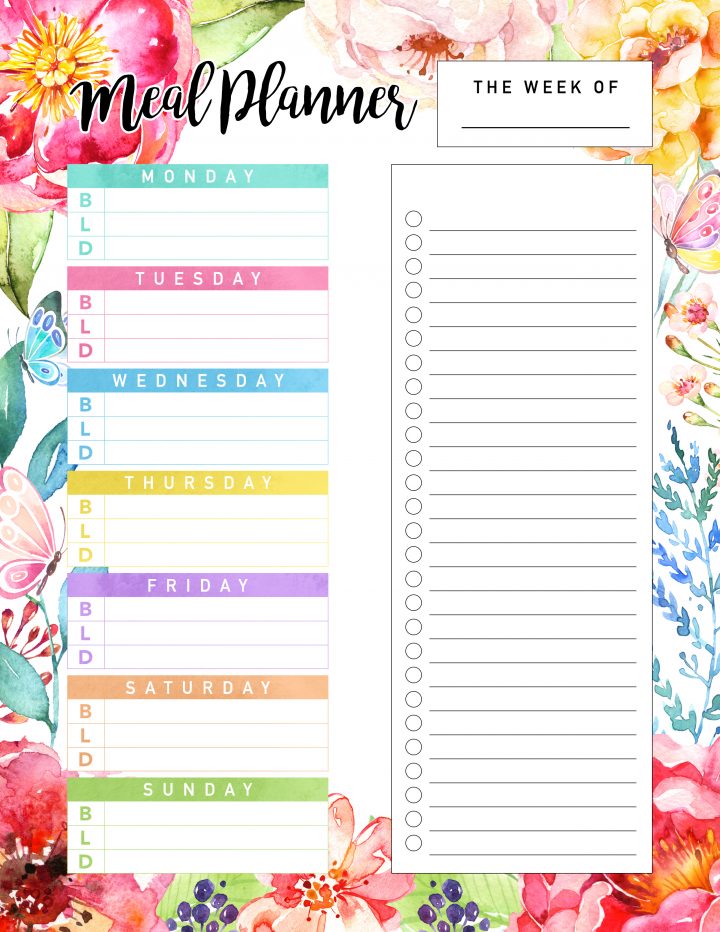 80 Free Meal Planning Templates 57