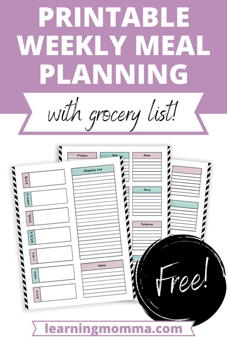 80 Free Meal Planning Templates 59