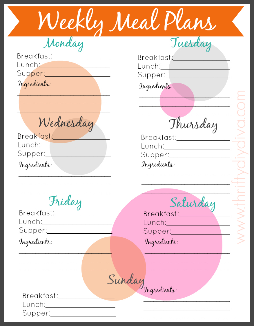 80 Free Meal Planning Templates 6