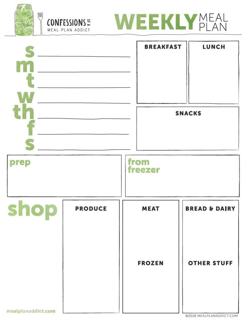 80 Free Meal Planning Templates 62