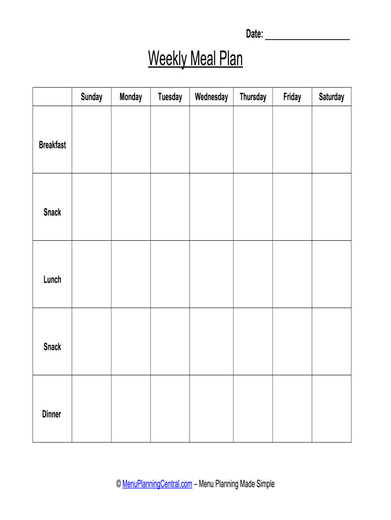 80 Free Meal Planning Templates 63