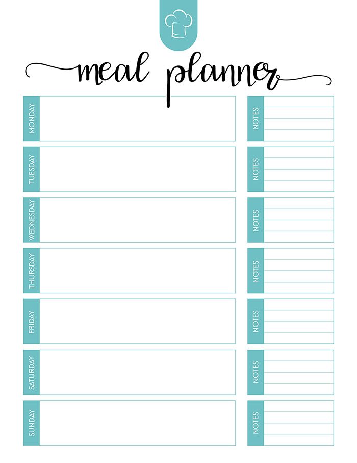 80 Free Meal Planning Templates 78