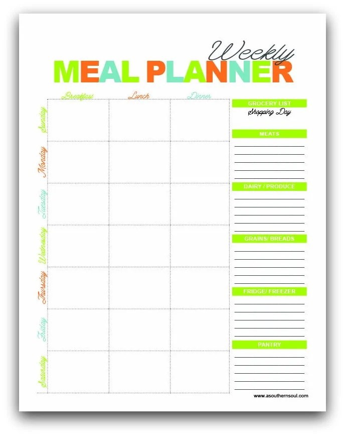 80 Free Meal Planning Templates 8