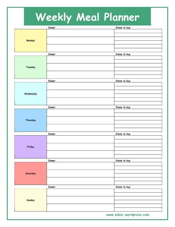 80 Free Meal Planning Templates 83