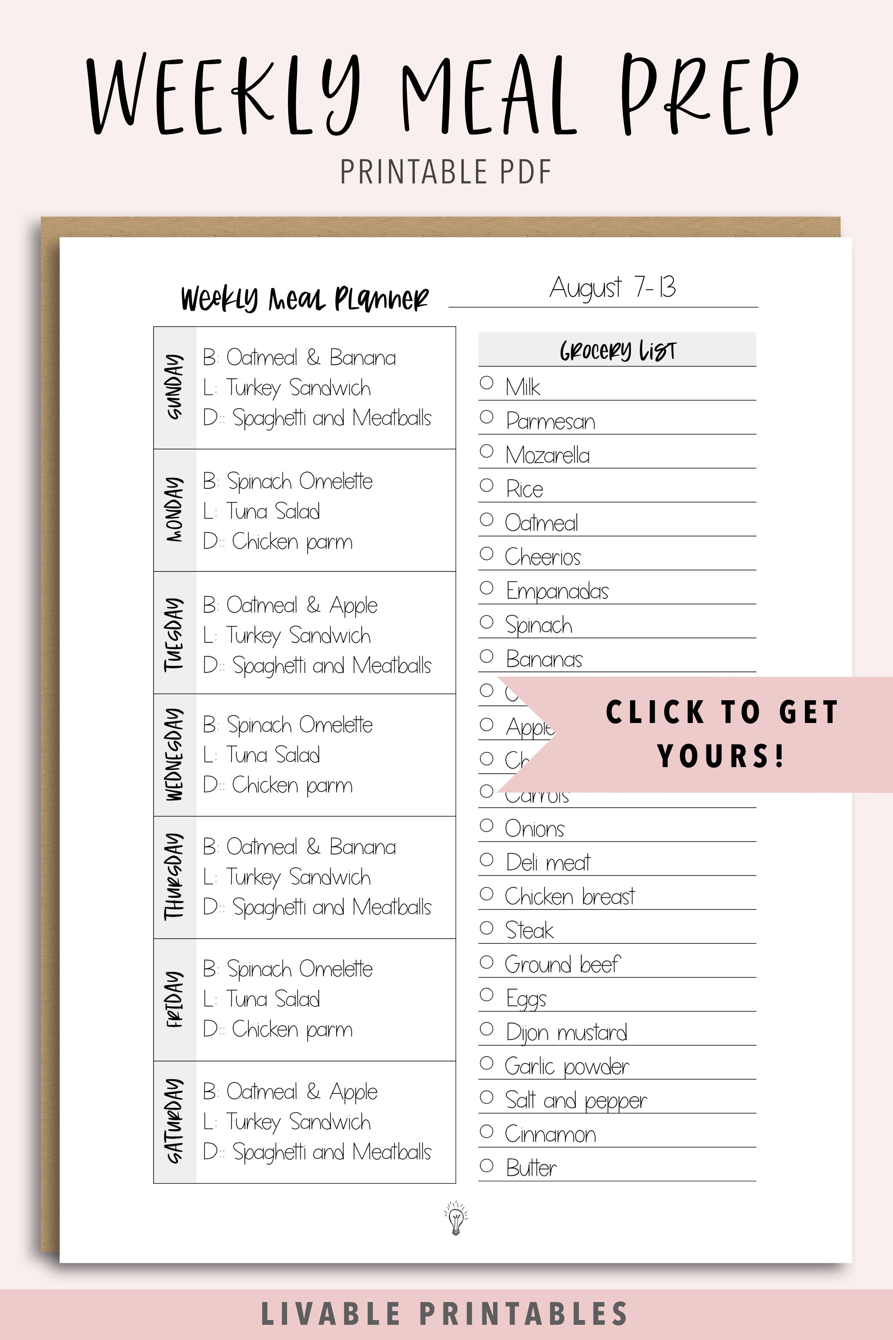 80 Free Meal Planning Templates 9