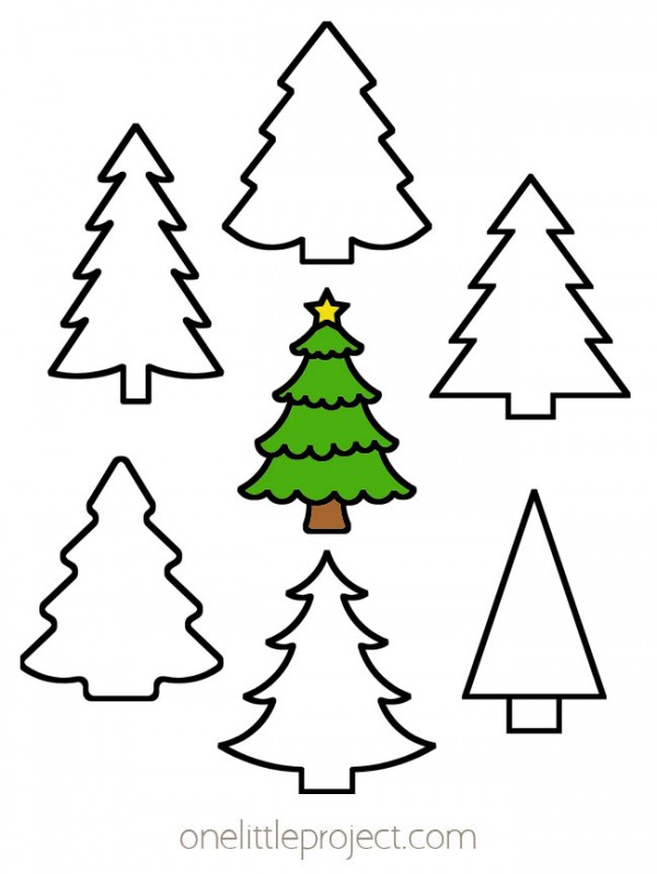 80 Full Page Printable Christmas Tree Templates Ideas 29