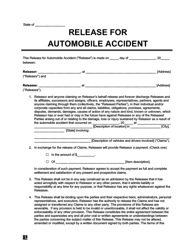 80 Release Liability Form Templates Ideas 77