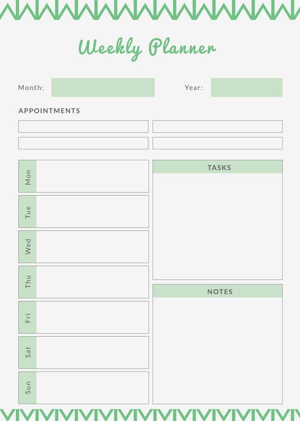 Printable Blank Planner Template 7