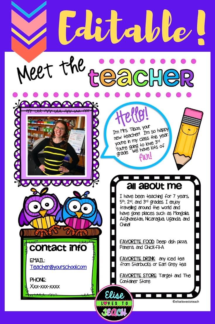 Best 50 Meet The Teacher Template Prek Ideas 28