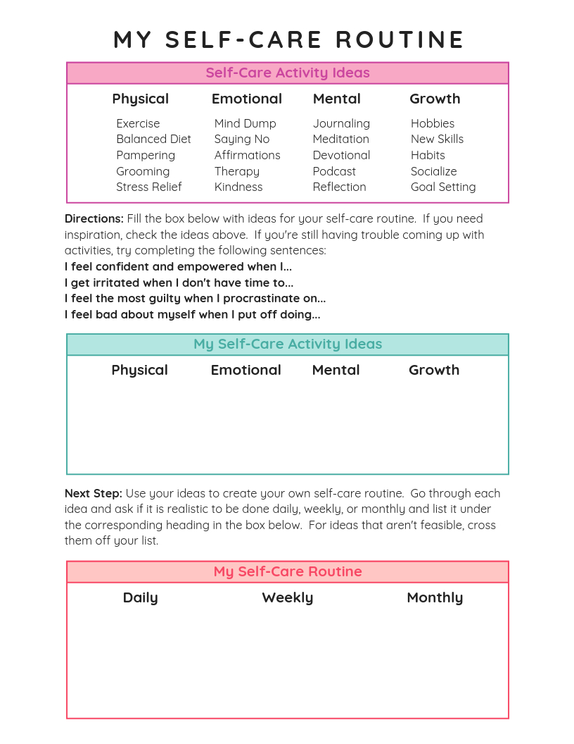 Best 50 Self Care Worksheets Ideas 48