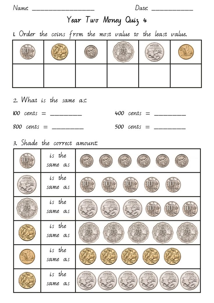 20 2Nd Grade Math Worksheets On Money