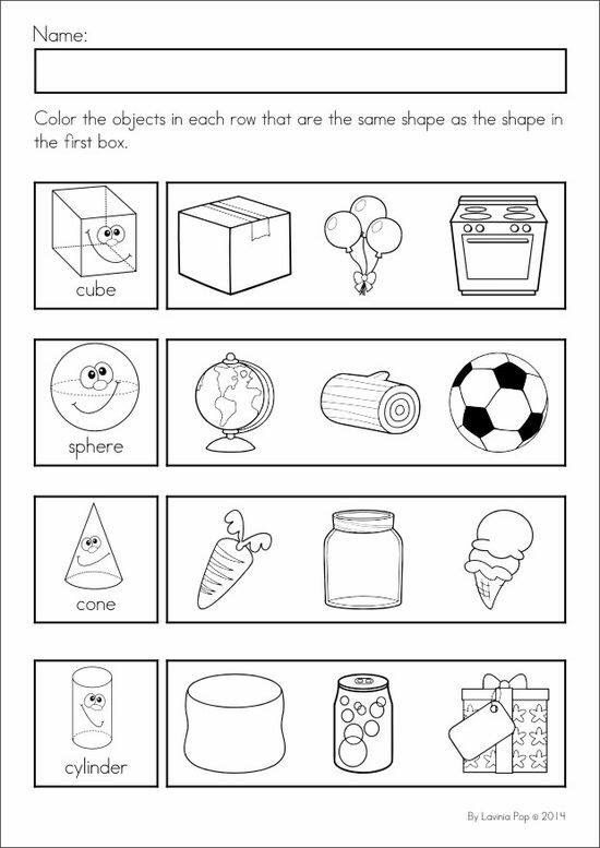 20 Free 3D Shape Worksheets For Kindergarten