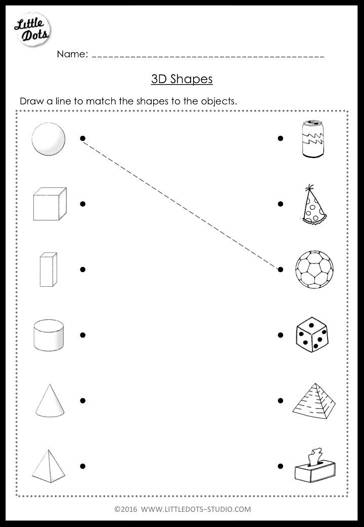 20 Free 3D Shape Worksheets For Kindergarten