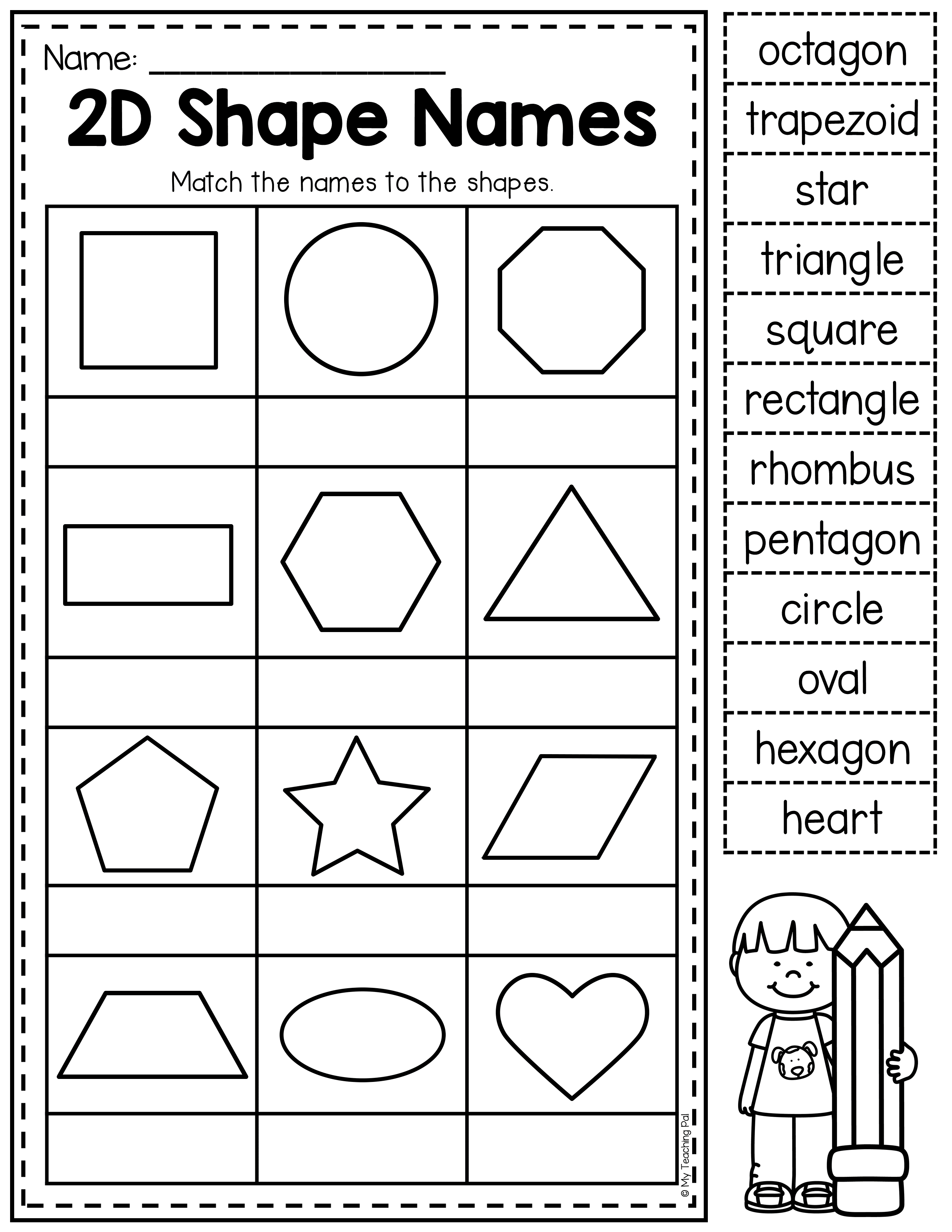 20 Free 3D Shape Worksheets For Kindergarten