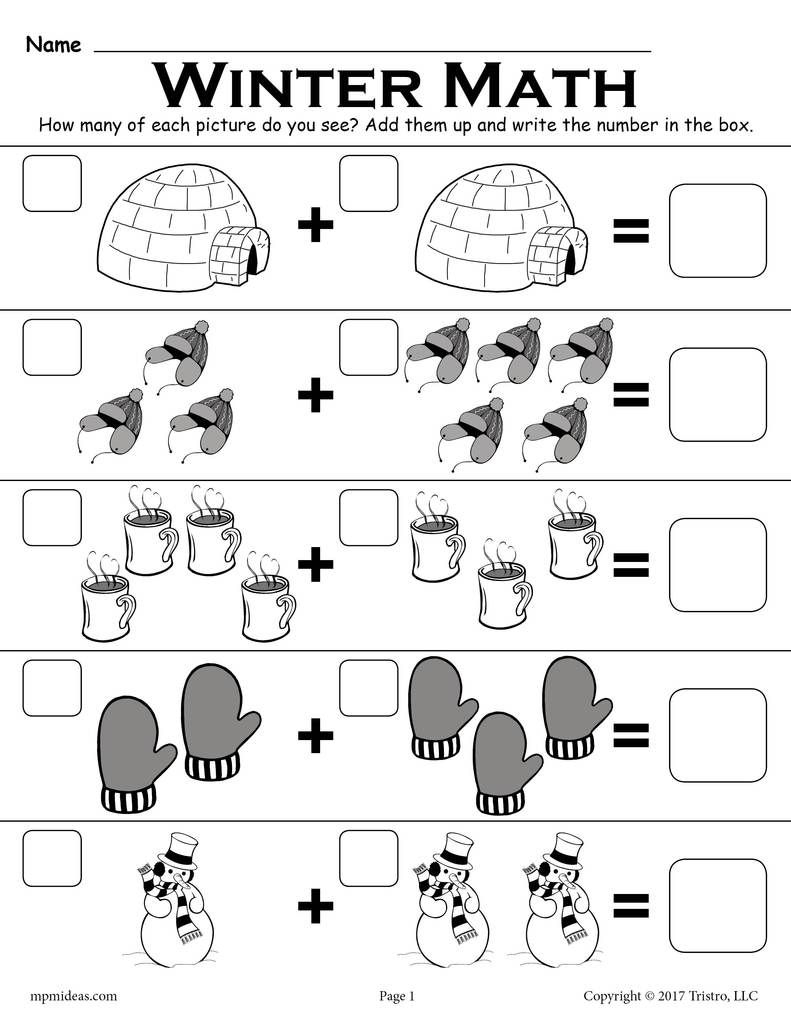 20 Winter Math Worksheets For Kids