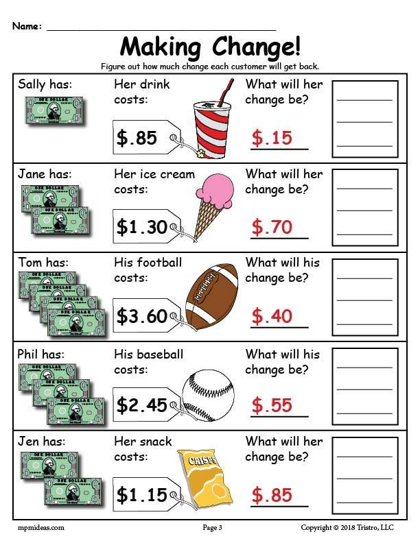 30 2Nd Grade Math Worksheets On Money