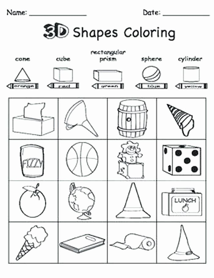 30 Free 3D Shape Worksheets For Kindergarten