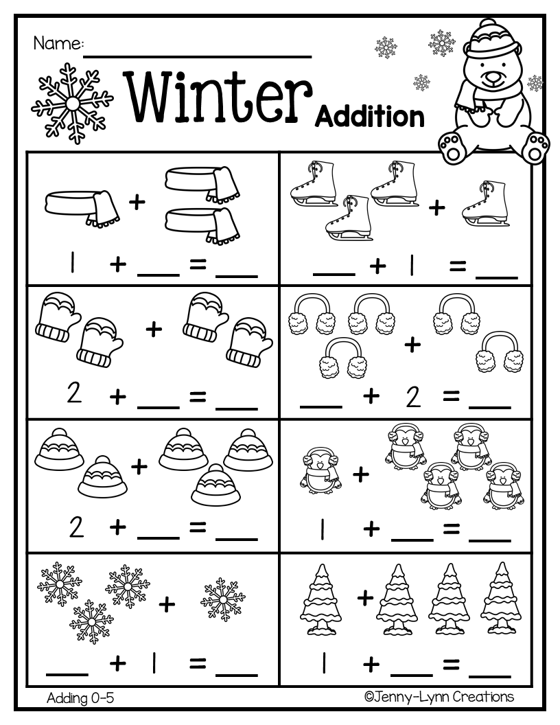 30 Winter Math Worksheets For Kids