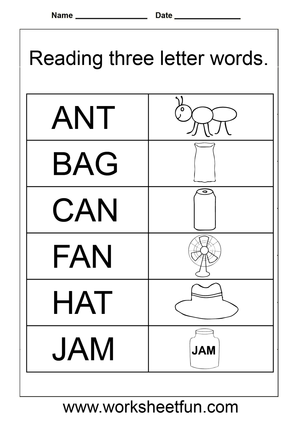 35 3 Letter Worksheets For Kindergarten