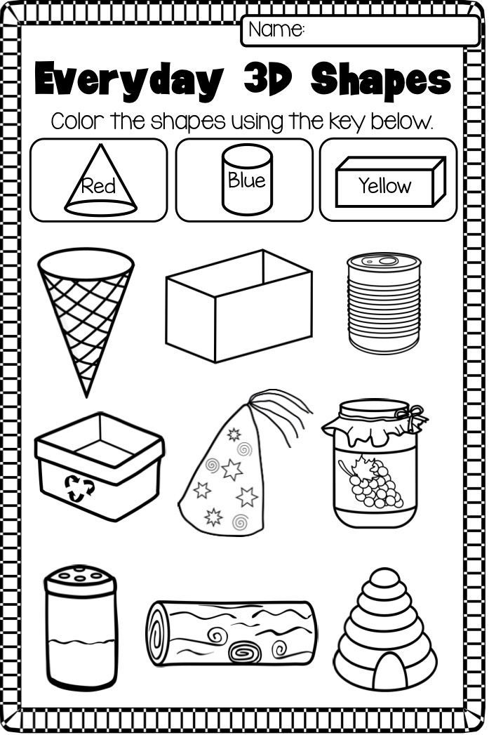 35 Free 3D Shape Worksheets For Kindergarten