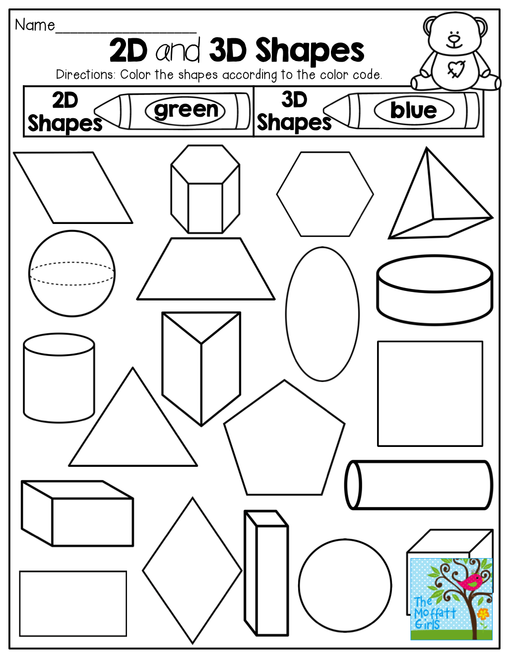 35 Free 3D Shape Worksheets For Kindergarten