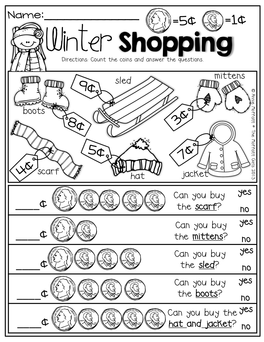 35 Winter Math Worksheets For Kids