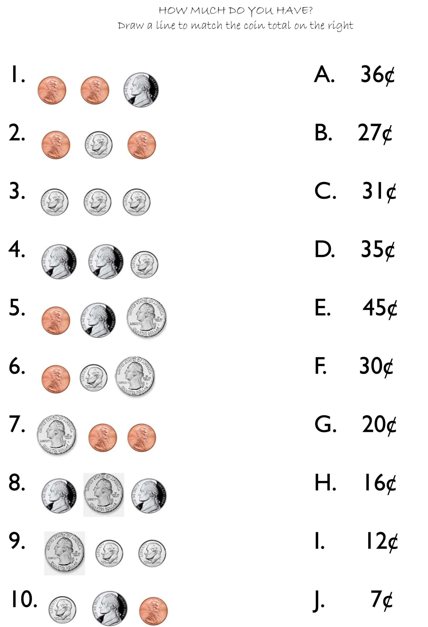 21 2Nd Grade Math Worksheets On Money