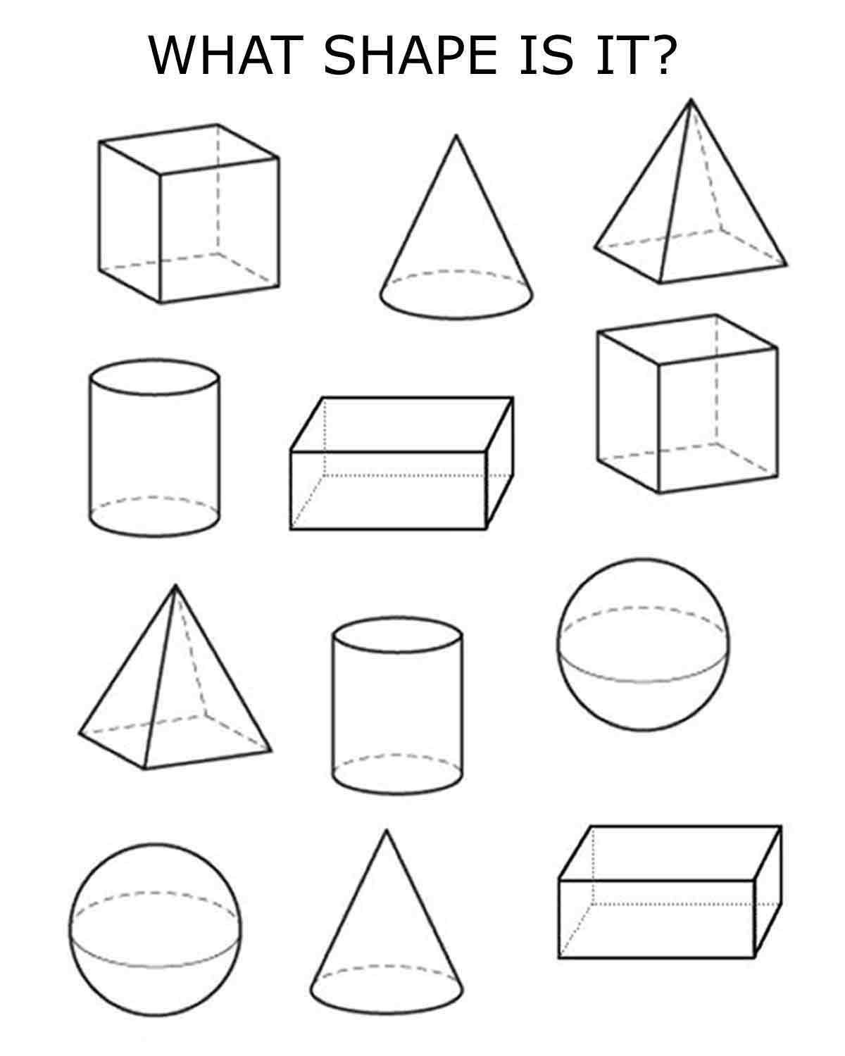 21 Free 3D Shape Worksheets For Kindergarten